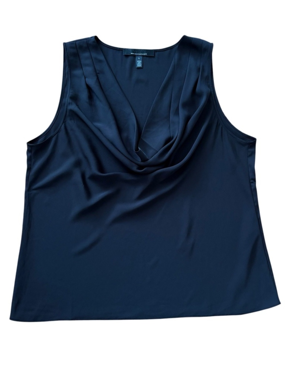 White House Black Market Black Plunging Cowl Neck Top